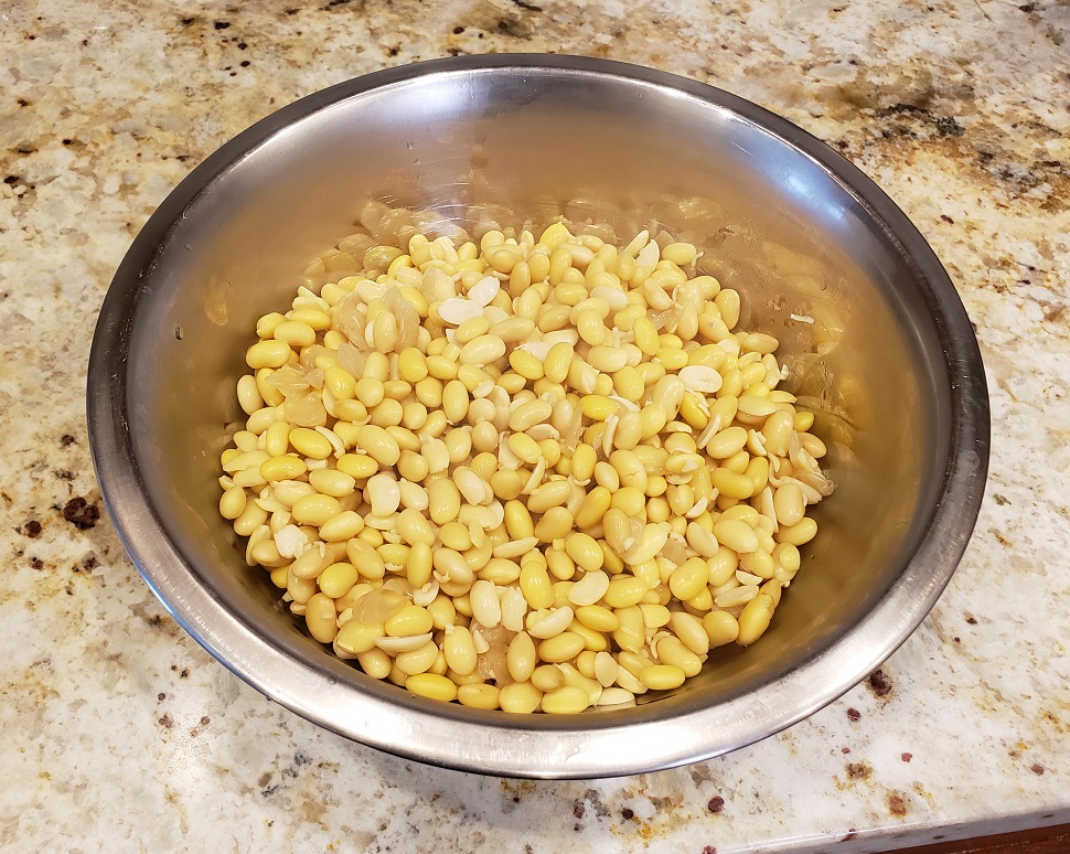 250 g hydrated soybeans (just right)